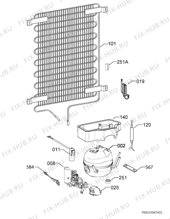 Взрыв-схема холодильника Electrolux IK161SR - Схема узла Cooling system 017